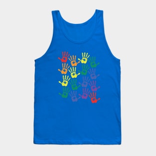 Rainbow Hand Puzzle LGBT Autism - LGBT Gift Tank Top